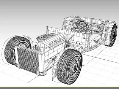 Chassis Car 50-60s 3D model