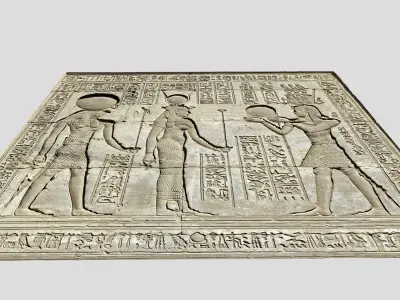 Ancient Egypt Carvings-Dendera Low-poly 3D model