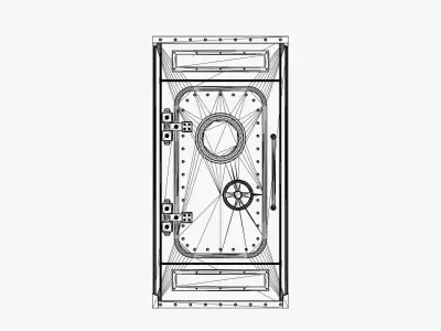 Industrial Door - Bulkhead Door - UE4 And UE5 Optimized Low-poly 3D model
