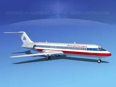 Douglas DC-9-30 American Airlines 3D model