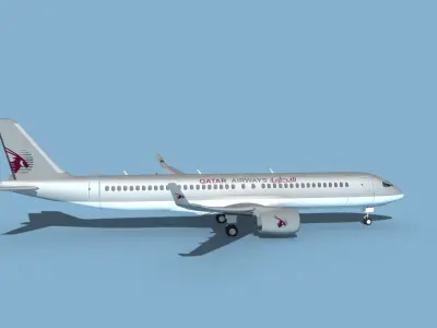 Airbus A220-300 Qatar Airways 3D model