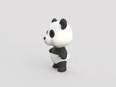 Little animal baby - Panda cute - Character002 Low-poly 3D model