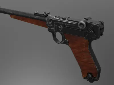 P08 Pistol Fps - Tps Low-poly 3D model