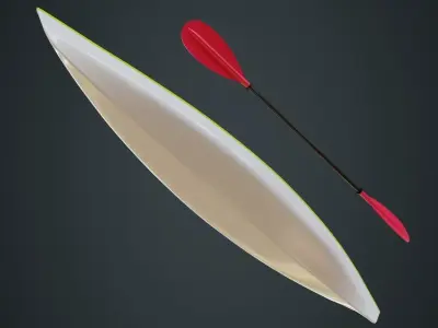 Kayak 2 Untextured 3D model