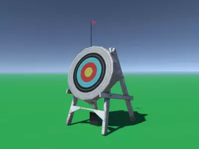 Archery Target Low-poly 3D model