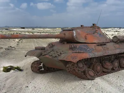 Tank IS 3M Destroyed 3D model