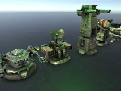 Complete Turret Low-poly 3D model