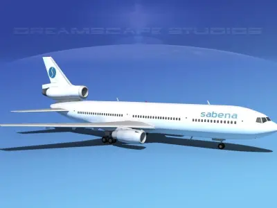 Douglas DC-10 Sabena 3D model