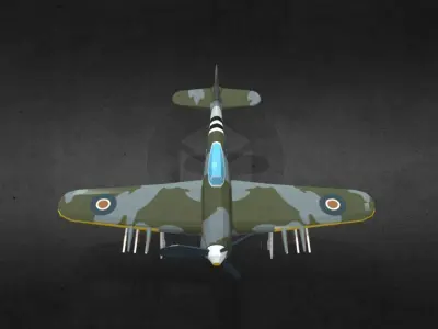 Hawker Typhoon EK139N Low-poly 3D model