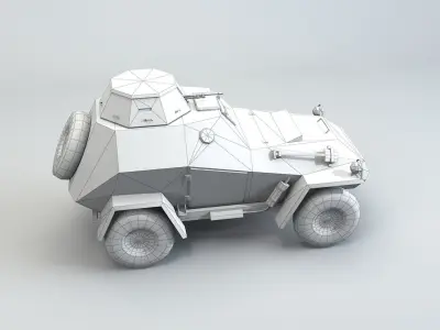 Low Poly BA 64 armored scout car Low-poly 3D model