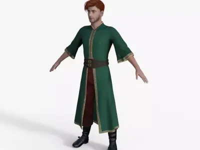 Villager Rigged Low-poly 3D model