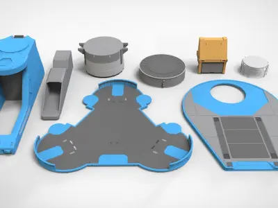 Sci-Fi architecture Elements collection 29 3D model