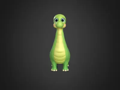 Asset - Cartoons - Dinosaurus Brontosaurus Rigged 3D model