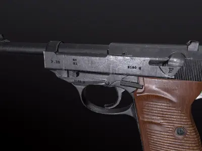 Walther P38 Low-poly PBR Free low-poly 3D model