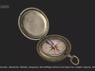 Compass Low-poly 3D model