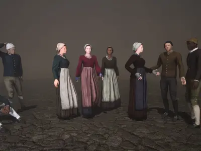 Low Poly Working Class Men and Woman 3D Model Collection