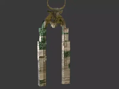 Bulls head Stone arch 2 3D model