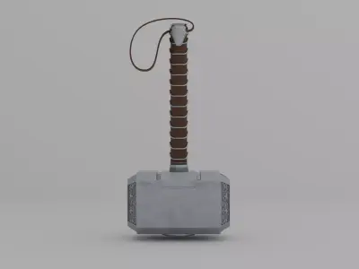 Hammer of Thor - Mjolnir Low-poly 3D model