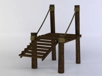 Bridge part Low-poly 3D model