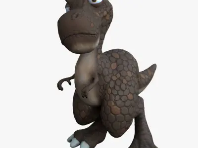 Larry and Lizzy Dinosaur Rigged 3D model