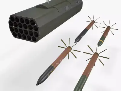 Telson 22 Launcher With Missiles Low-poly 3D model