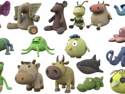 Plush toy collection pack part 1 3D model