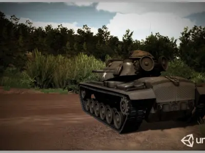 MBT M48A3 Patton Low-poly 3D model