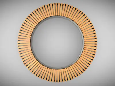 Cement Circular Bench  Low-poly 3D model