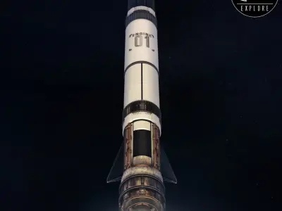 Space sci-fi rocket ship small 3D model