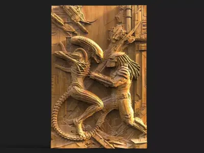 Alien Vs Predator CNC 3D print model