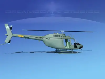 Bell OH-58B US Army 2 3D model
