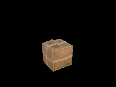 BoxLowPoly cardboard box Free low-poly 3D model