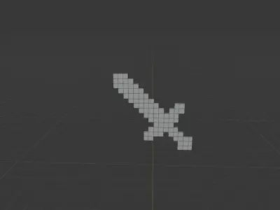 minecraft diamond sword 3d model 3D model