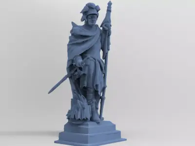  Warrior Statue Standing Tall 3D model