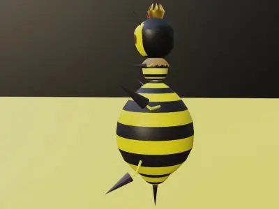 Queen Bee Low-poly 3D model