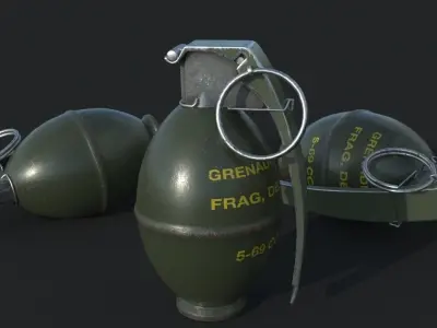 M61 fragmentation grenade 3D model