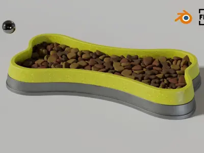 Dog bowl shaped 04 3D model