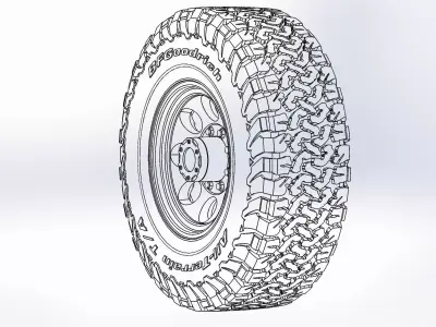 Wheels Pro Comp Xtreme 1069 17inch for scale model 3D print model