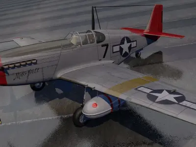 North American P-51C Mustang - Tuskegee Airmen 3D model