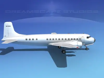 Douglas DC-6 Bare Metal 3D model