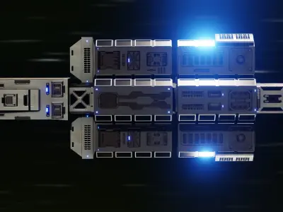 Assassin spaceship Low-poly 3D model