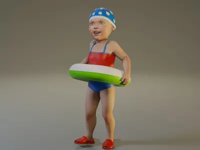 SwwimmingPool Child Female ACC0203002 Low-poly 3D model
