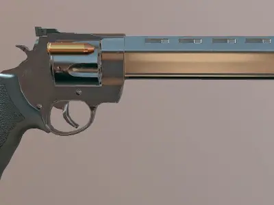 Raging Bull 454 Casull - Game Ready - Revolver Low-poly 3D model