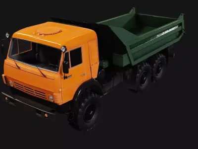 Kamaz Truck Low-poly 3D model