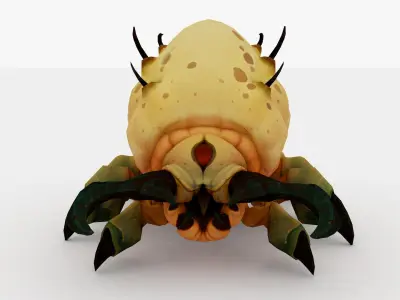 Grub Rigged and Animated Low-poly 3D model