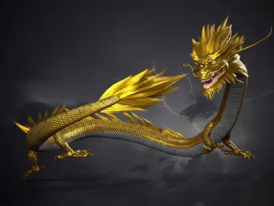 Chinese Dragon Loong Low-poly 3D model