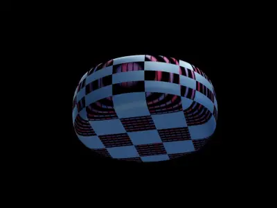 Low Poly Couch checkered ball Free low-poly 3D model