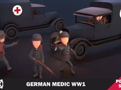 German Medic WW1 Low-poly 3D model