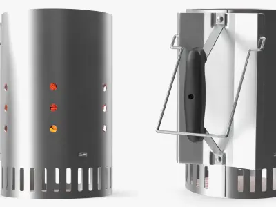 Grill Igniter with Burning Coals Matte 3D model