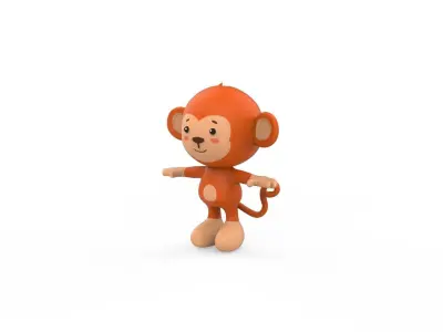 Character010 Monkey Animal Low-poly 3D model